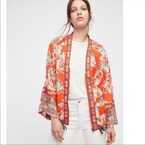 Free People Wildflower Zip Up Kimono